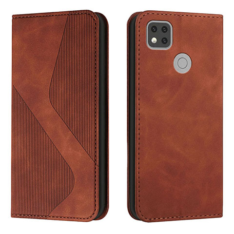 Custodia Portafoglio In Pelle Cover con Supporto H03X per Xiaomi Redmi 9 Activ Marrone