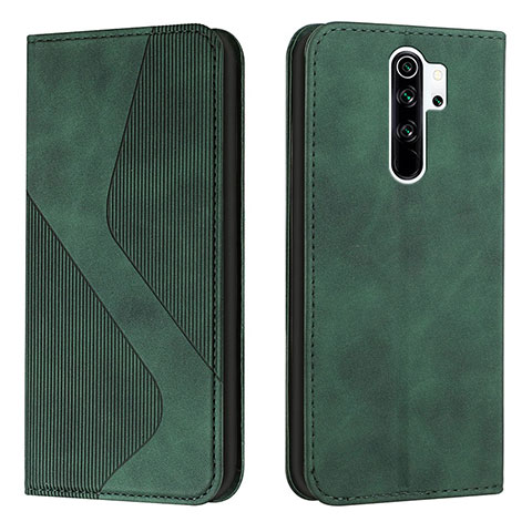 Custodia Portafoglio In Pelle Cover con Supporto H03X per Xiaomi Redmi 9 Verde