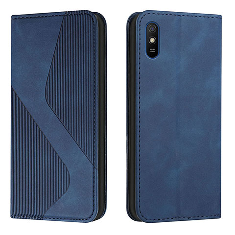 Custodia Portafoglio In Pelle Cover con Supporto H03X per Xiaomi Redmi 9A Blu