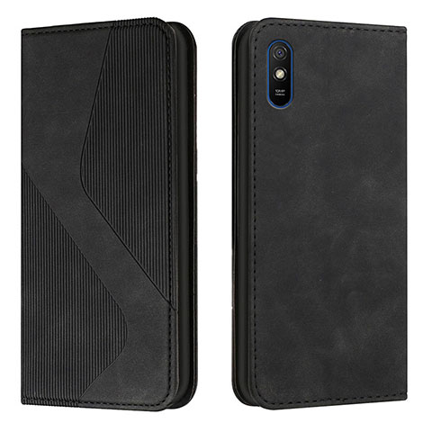 Custodia Portafoglio In Pelle Cover con Supporto H03X per Xiaomi Redmi 9AT Nero