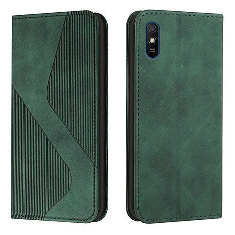 Custodia Portafoglio In Pelle Cover con Supporto H03X per Xiaomi Redmi 9AT Verde