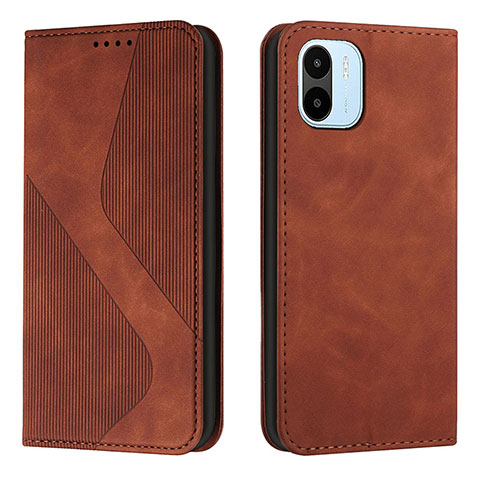 Custodia Portafoglio In Pelle Cover con Supporto H03X per Xiaomi Redmi A2 Plus Marrone