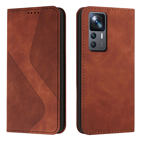 Custodia Portafoglio In Pelle Cover con Supporto H03X per Xiaomi Redmi K50 Ultra 5G Marrone