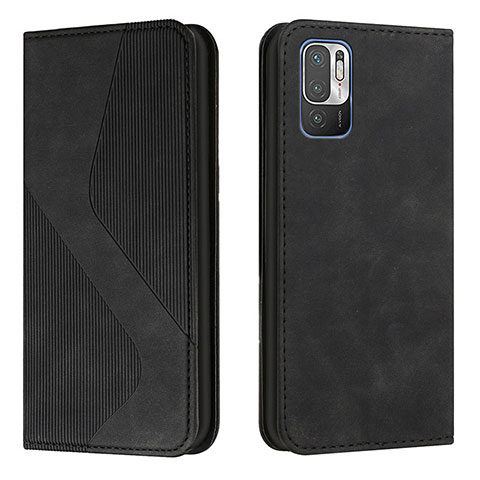 Custodia Portafoglio In Pelle Cover con Supporto H03X per Xiaomi Redmi Note 10 5G Nero