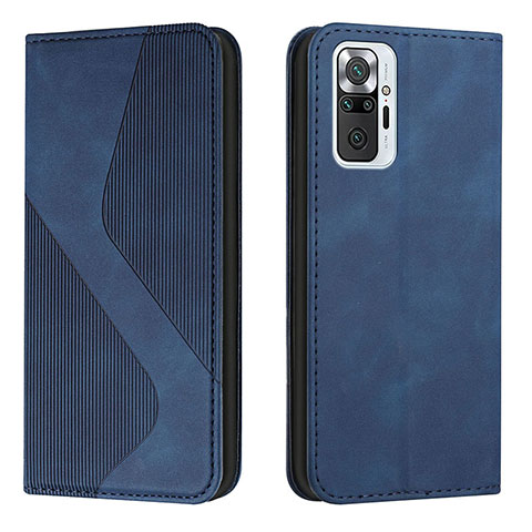 Custodia Portafoglio In Pelle Cover con Supporto H03X per Xiaomi Redmi Note 10 Pro Max Blu