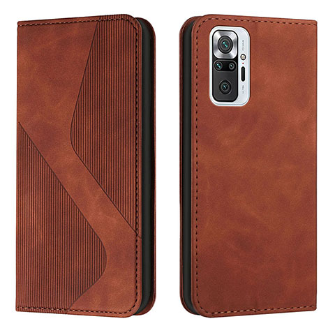 Custodia Portafoglio In Pelle Cover con Supporto H03X per Xiaomi Redmi Note 10 Pro Max Marrone