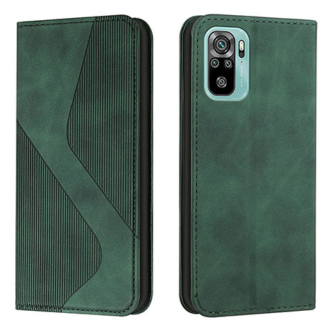 Custodia Portafoglio In Pelle Cover con Supporto H03X per Xiaomi Redmi Note 10S 4G Verde