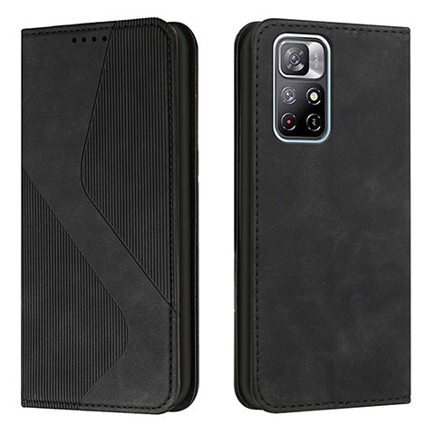 Custodia Portafoglio In Pelle Cover con Supporto H03X per Xiaomi Redmi Note 11 5G Nero