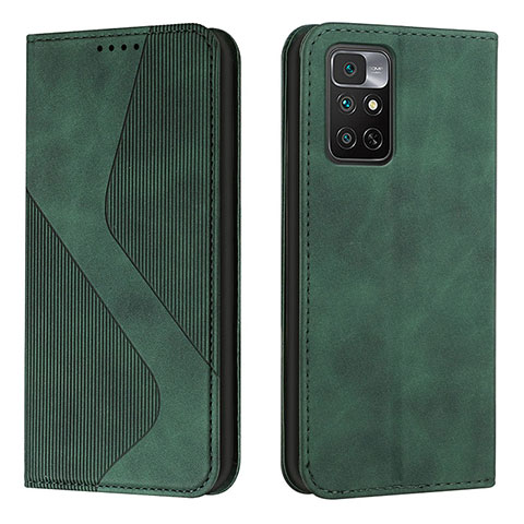 Custodia Portafoglio In Pelle Cover con Supporto H03X per Xiaomi Redmi Note 11S 4G Verde