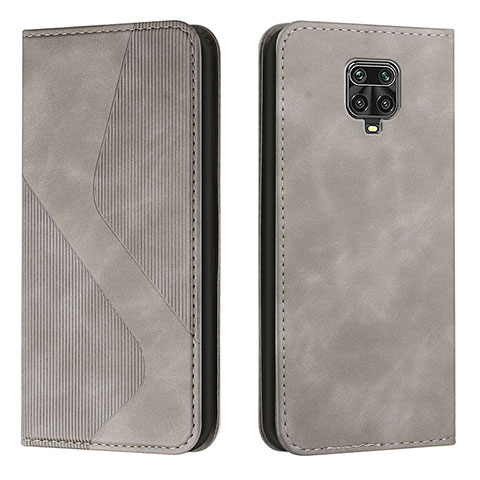 Custodia Portafoglio In Pelle Cover con Supporto H03X per Xiaomi Redmi Note 9S Grigio