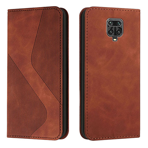 Custodia Portafoglio In Pelle Cover con Supporto H03X per Xiaomi Redmi Note 9S Marrone