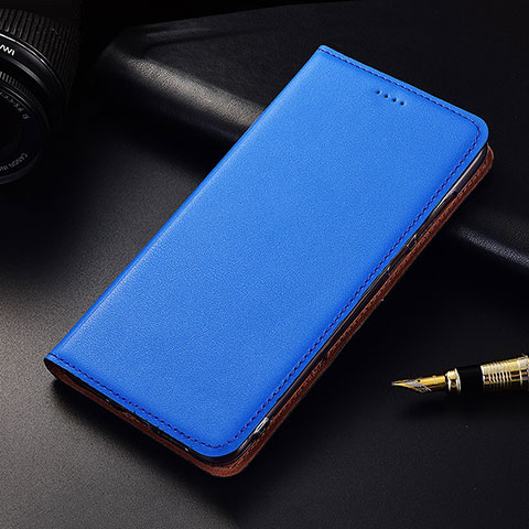 Custodia Portafoglio In Pelle Cover con Supporto H04 per Apple iPhone 15 Blu