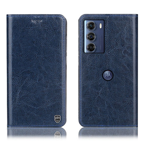 Custodia Portafoglio In Pelle Cover con Supporto H04P per Motorola Moto Edge S30 5G Blu