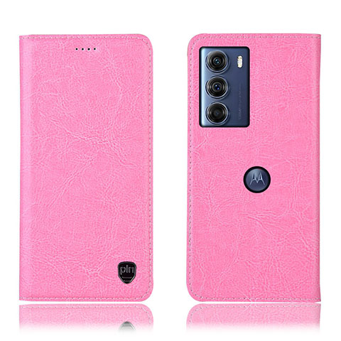 Custodia Portafoglio In Pelle Cover con Supporto H04P per Motorola Moto Edge S30 5G Rosa