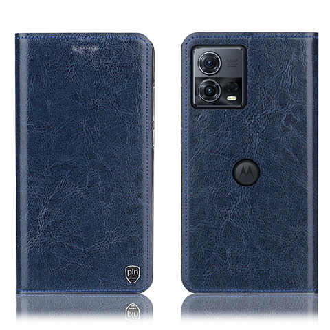 Custodia Portafoglio In Pelle Cover con Supporto H04P per Motorola Moto Edge S30 Pro 5G Blu