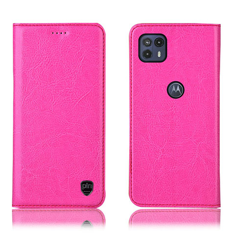 Custodia Portafoglio In Pelle Cover con Supporto H04P per Motorola Moto G50 5G Rosa Caldo