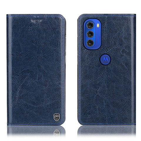 Custodia Portafoglio In Pelle Cover con Supporto H04P per Motorola Moto G51 5G Blu