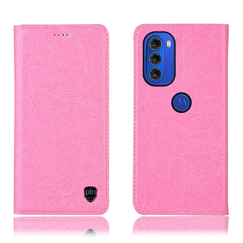 Custodia Portafoglio In Pelle Cover con Supporto H04P per Motorola Moto G51 5G Rosa