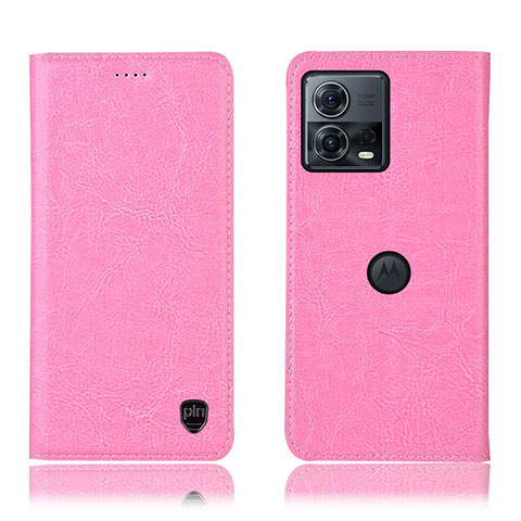 Custodia Portafoglio In Pelle Cover con Supporto H04P per Motorola Moto S30 Pro 5G Rosa