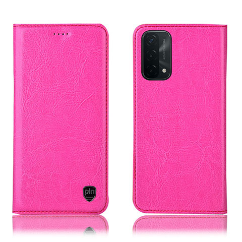 Custodia Portafoglio In Pelle Cover con Supporto H04P per OnePlus Nord N200 5G Rosa Caldo