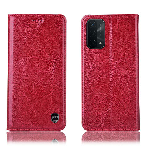 Custodia Portafoglio In Pelle Cover con Supporto H04P per OnePlus Nord N200 5G Rosso