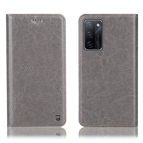 Custodia Portafoglio In Pelle Cover con Supporto H04P per Oppo A55S 5G Grigio