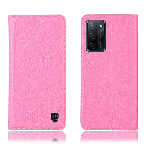 Custodia Portafoglio In Pelle Cover con Supporto H04P per Oppo A55S 5G Rosa