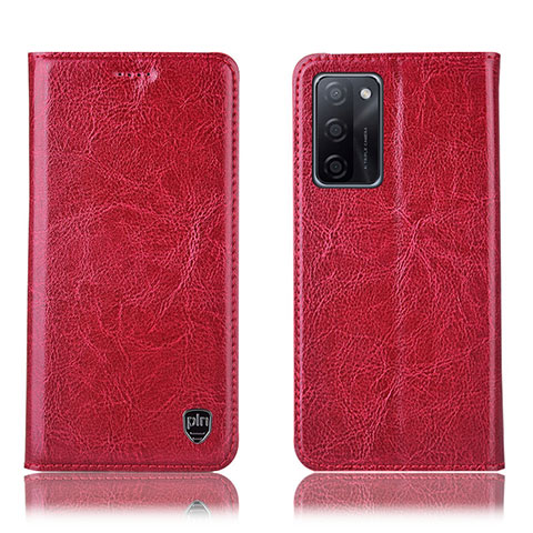 Custodia Portafoglio In Pelle Cover con Supporto H04P per Oppo A55S 5G Rosso