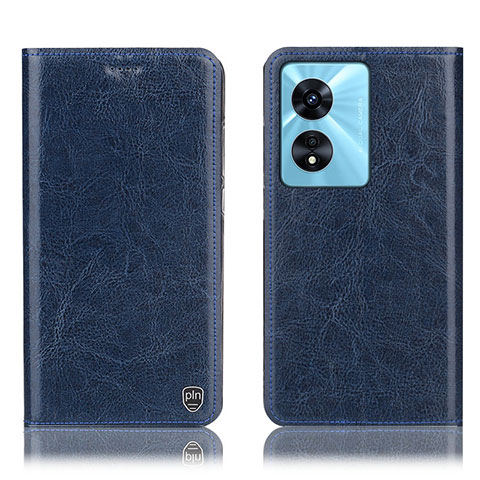 Custodia Portafoglio In Pelle Cover con Supporto H04P per Oppo A58 4G Blu