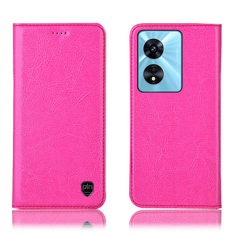 Custodia Portafoglio In Pelle Cover con Supporto H04P per Oppo A58 4G Rosa Caldo