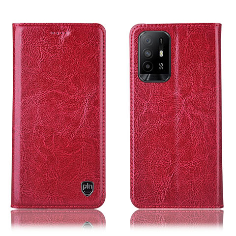 Custodia Portafoglio In Pelle Cover con Supporto H04P per Oppo A95 5G Rosso