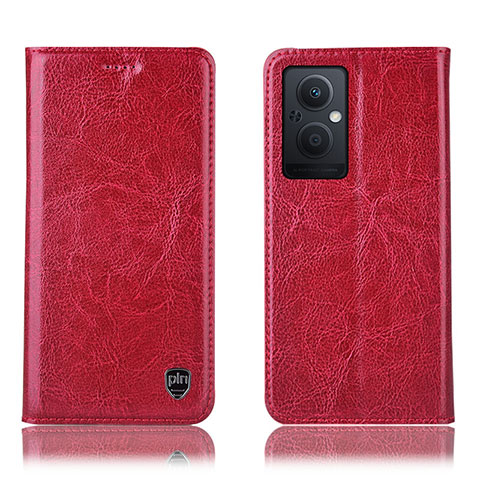 Custodia Portafoglio In Pelle Cover con Supporto H04P per Oppo F21s Pro 5G Rosso