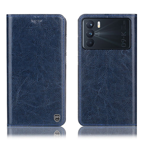 Custodia Portafoglio In Pelle Cover con Supporto H04P per Oppo K9 Pro 5G Blu