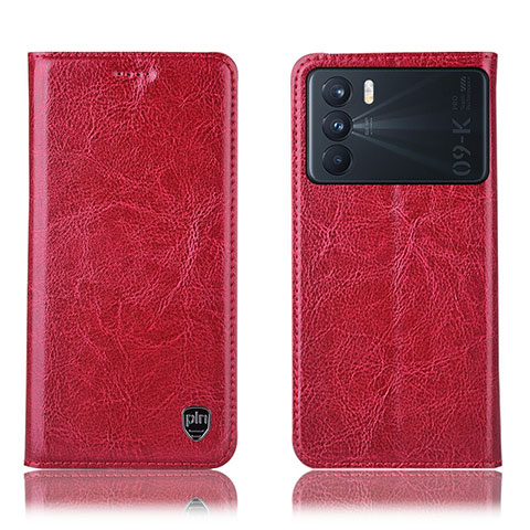 Custodia Portafoglio In Pelle Cover con Supporto H04P per Oppo K9 Pro 5G Rosso