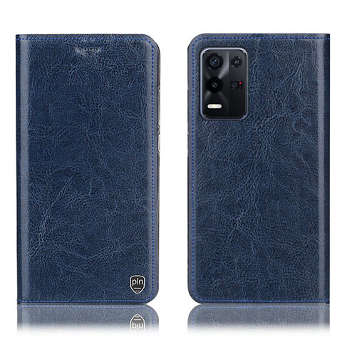 Custodia Portafoglio In Pelle Cover con Supporto H04P per Oppo K9X 5G Blu