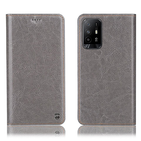 Custodia Portafoglio In Pelle Cover con Supporto H04P per Oppo Reno5 Z 5G Grigio