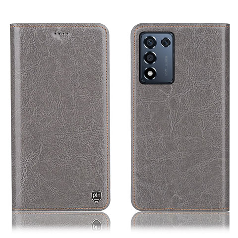 Custodia Portafoglio In Pelle Cover con Supporto H04P per Realme Q3t 5G Grigio