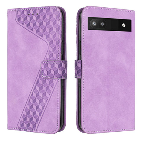 Custodia Portafoglio In Pelle Cover con Supporto H04X per Google Pixel 6a 5G Viola