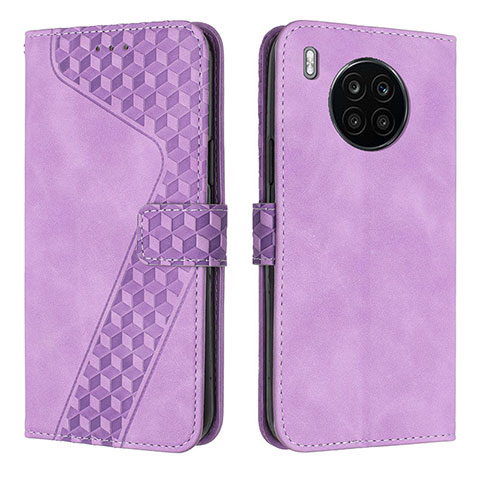 Custodia Portafoglio In Pelle Cover con Supporto H04X per Huawei Honor 50 Lite Viola