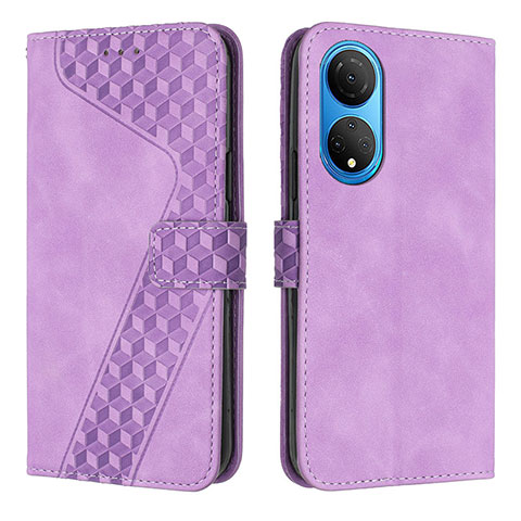 Custodia Portafoglio In Pelle Cover con Supporto H04X per Huawei Honor X7 Viola