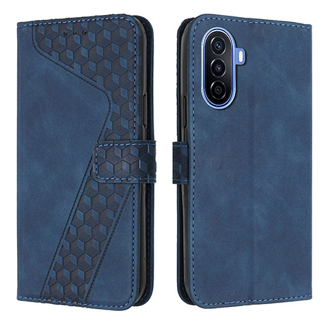 Custodia Portafoglio In Pelle Cover con Supporto H04X per Huawei Nova Y70 Plus Blu