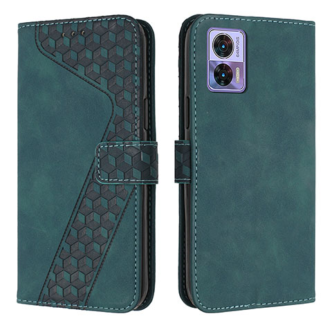 Custodia Portafoglio In Pelle Cover con Supporto H04X per Motorola Moto Edge 30 Lite 5G Verde