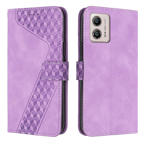 Custodia Portafoglio In Pelle Cover con Supporto H04X per Motorola Moto G53 5G Viola