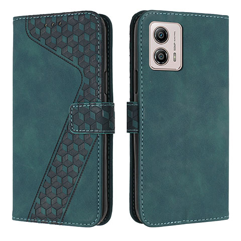 Custodia Portafoglio In Pelle Cover con Supporto H04X per Motorola Moto G53y 5G Verde