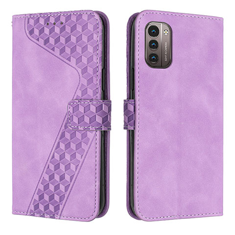 Custodia Portafoglio In Pelle Cover con Supporto H04X per Nokia G21 Viola