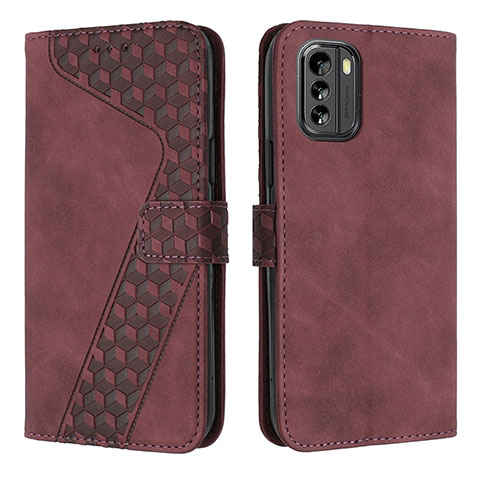 Custodia Portafoglio In Pelle Cover con Supporto H04X per Nokia G60 5G Rosso