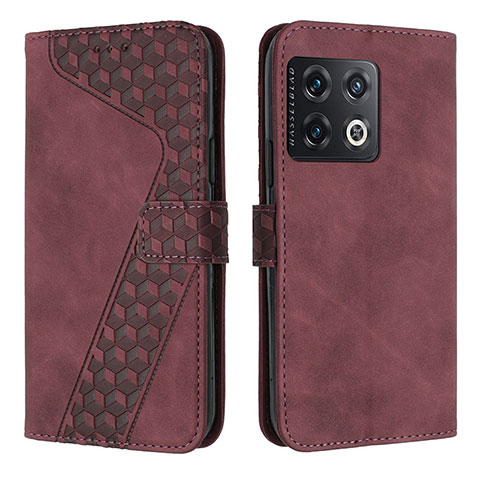 Custodia Portafoglio In Pelle Cover con Supporto H04X per OnePlus Ace Pro 5G Rosso