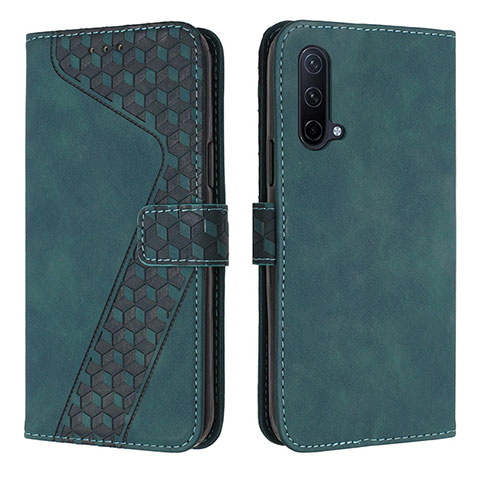 Custodia Portafoglio In Pelle Cover con Supporto H04X per OnePlus Nord CE 5G Verde