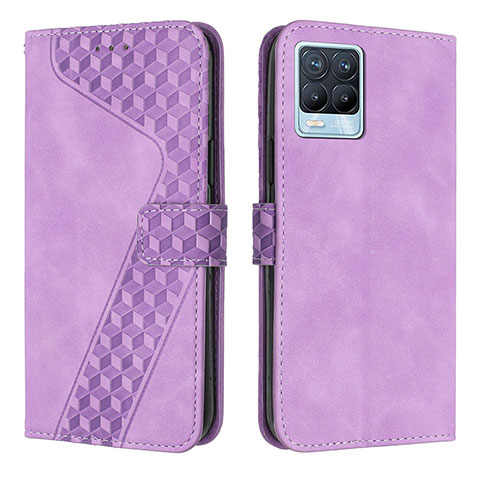 Custodia Portafoglio In Pelle Cover con Supporto H04X per Realme 8 4G Viola