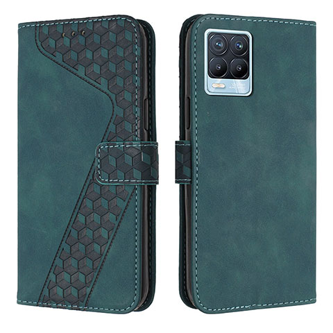 Custodia Portafoglio In Pelle Cover con Supporto H04X per Realme 8 Pro Verde